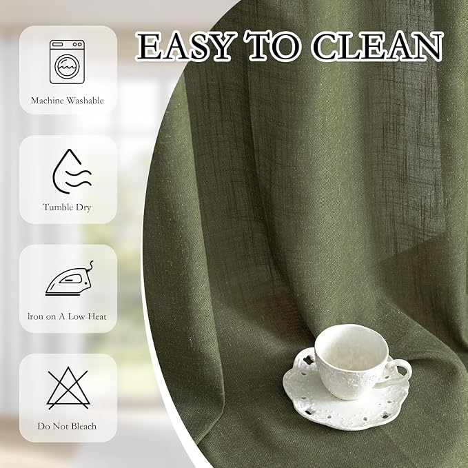 MYSKY HOME Curtains for Living Room 84 Inches Long Semi Sheer Light Filtering - Image 7