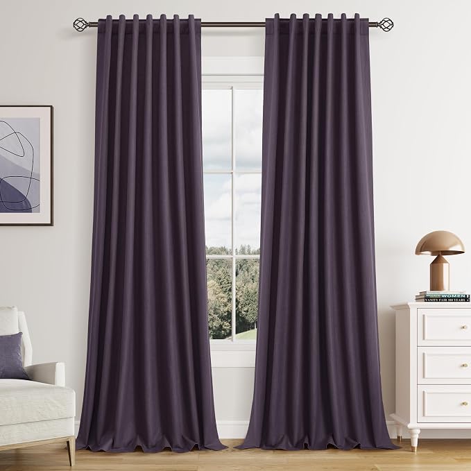 Guken 100% Blackout Curtains 84 Inch Length 2 Panels Set by Guken