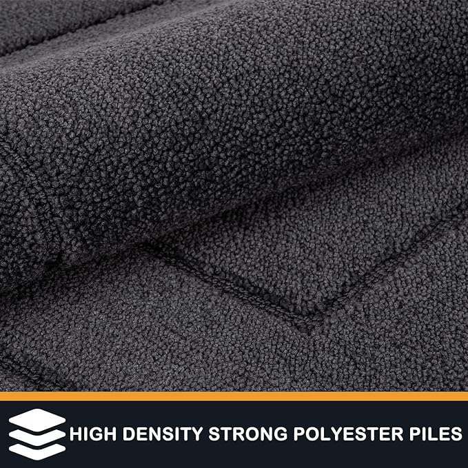 PURRUGS Dirt Trapping Door Mat 20" x 31.5", Non-Slip/Skid Machine Washable Entryway Rug, Dog Doormat, Super Absorbent Welcome Mat for Muddy Wet Shoes and Paws, Charcoal