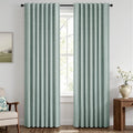 MIULEE 100% Blackout Linen Curtains 42 x 84 Inch Seafoam Green 2 Panels | by MIULEE