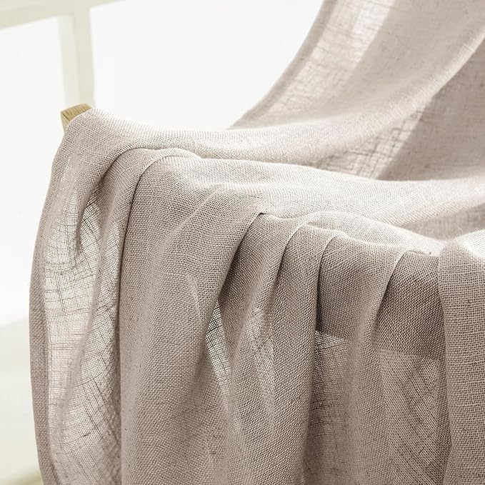 MIULEE Natural Linen Curtains 52x84 Inch Length - Image 6