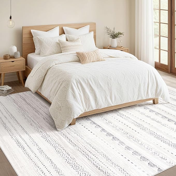 Nakagishi Area Rug Living Room Rugs: 5x7 Washable Boho Large Neutral Farmhouse - Image 5
