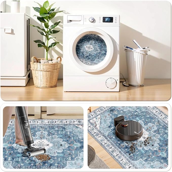 SERISSA 8x10 Washable Non Slip Boho Area Rug - Image 3