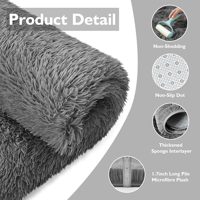 Ultra Soft Fluffy Area Rugs for Bedroom Living Room 10x12, Nursery Rug - Image 3