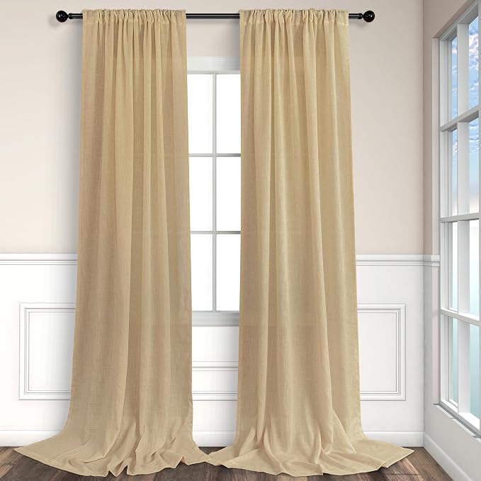 Tan Linen Curtains 90 Inch Length - Image 8