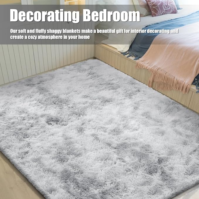 8x10 Fluffy Area Rugs for Living Room, Shag Area Rug for Bedroom, Soft Fuzzy - Image 6