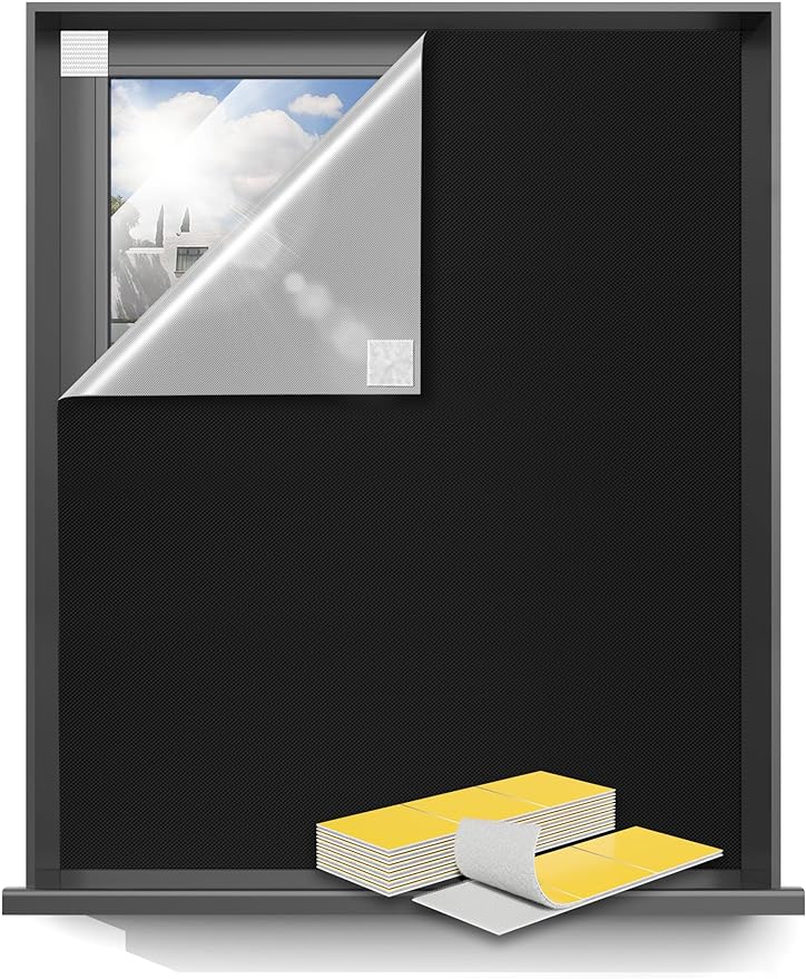 Blackout Curtains 96"x72" Portable No Drill Black Out Window Cover | 100% by Sumobaby