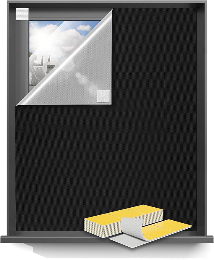Blackout Curtains 60"x36" Portable No Drill Black Out Window Cover | 100% by Sumobaby
