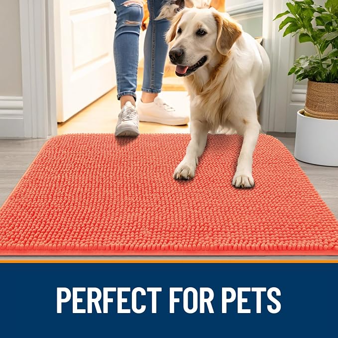 OLANLY Dog Door Mat for Muddy Paws 59x35, Super Absorbent Chenille Mud Mat | - Image 6