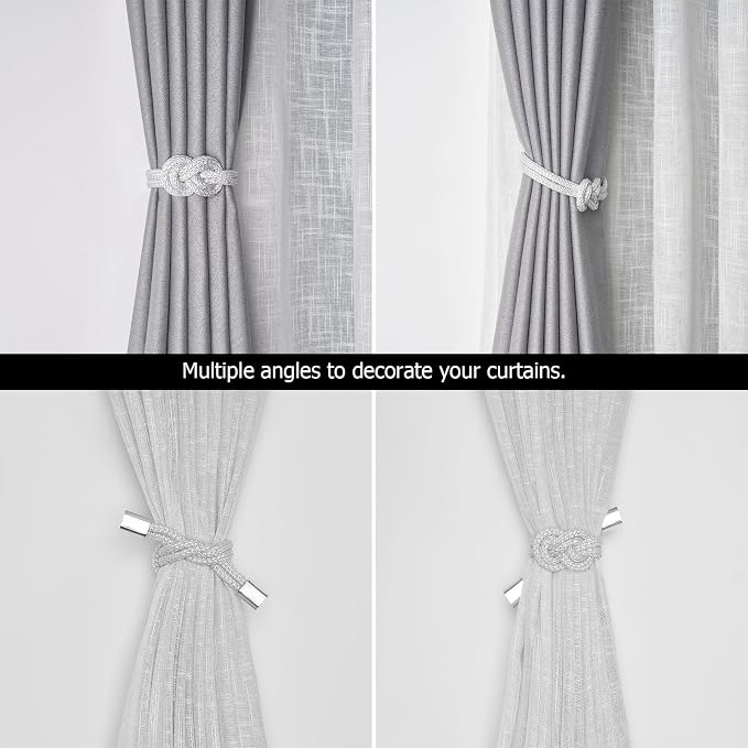 NICEEC 4 Pack Mini Magnetic Curtain Tiebacks Nordic Simple Style Drape Tie - Image 6