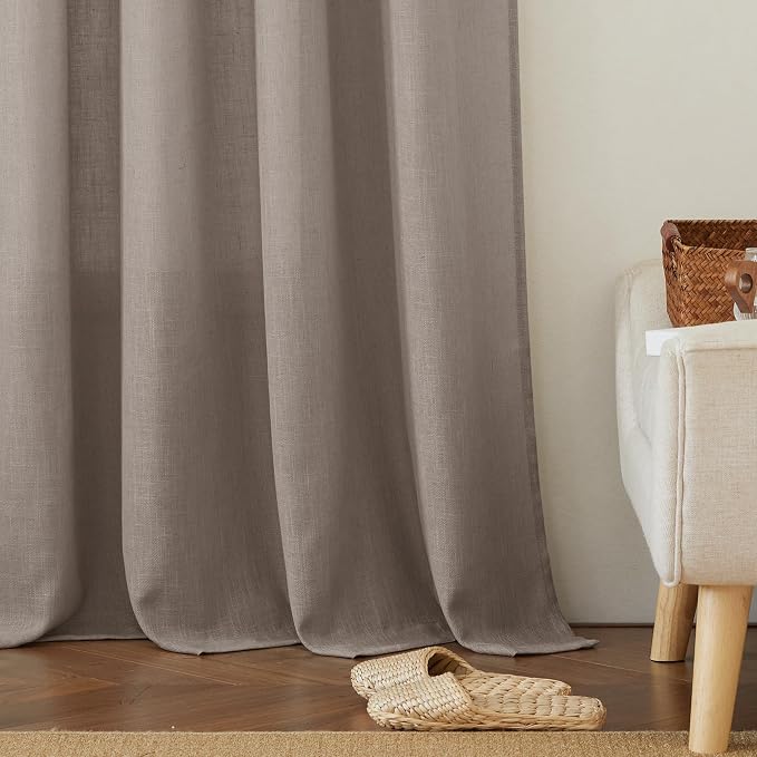 RYB HOME Linen Semi Sheer Curtains - Image 6