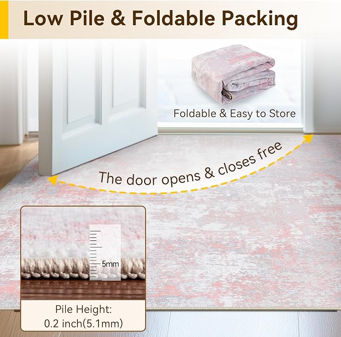 RELEANY Washable Runner 2'x6' Abstract Area Rug - Image 8