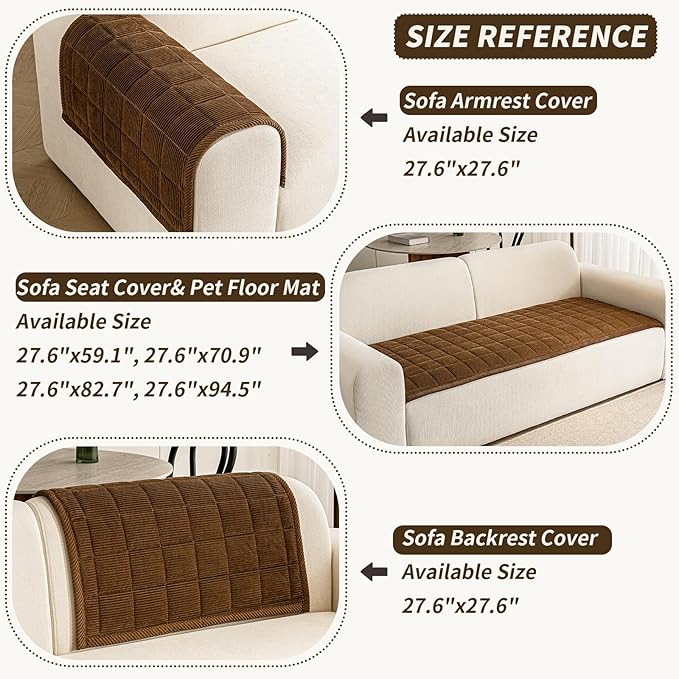 Couch Covers for Dogs Washable, 27.6"x70.9" Non Slip Couch Covers for Loveseat - Image 3