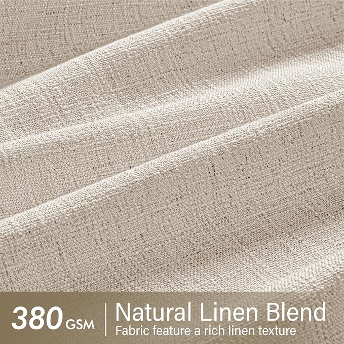 MIULEE Pinch Pleated Thick Linen Curtains 90 Inches Long 2 Panels - Image 4