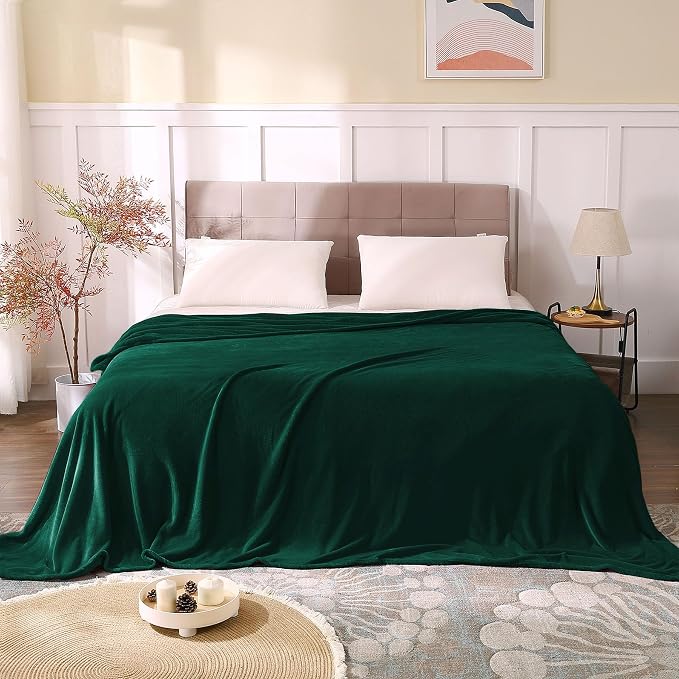 BEDELITE Fleece Blankets Queen Size Forest Green Throw Blankets - Image 2