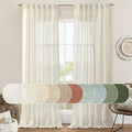 Natural Ivory Semi Sheer Linen Curtains 84 inch Long by LAMIT