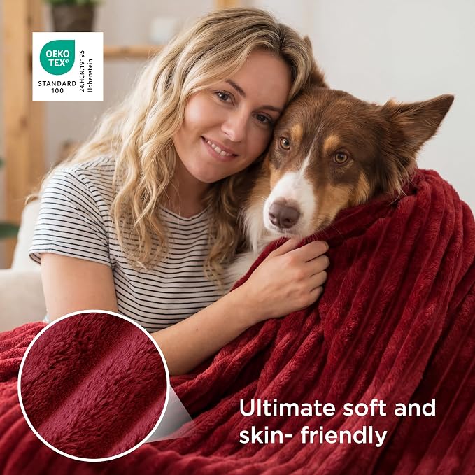 Bedsure Soft Twin XL Blanket for Bed Dorm Red 66"x90" | Birthday Gifts for - Image 4