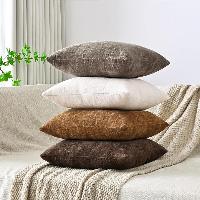 Set of 4 Soft Textured Decorative Throw Pillow Covers 12X20 Inch Cozy Farmhouse - Image 3