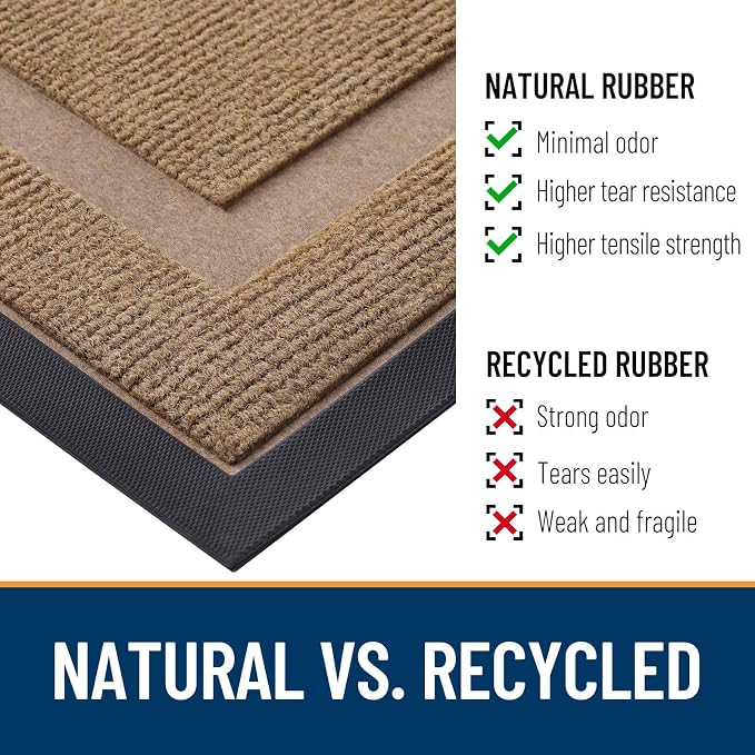 OLANLY Front Door Mat Outside 71x47, All-Season Heavy-Duty Rubber Doormat | - Image 4