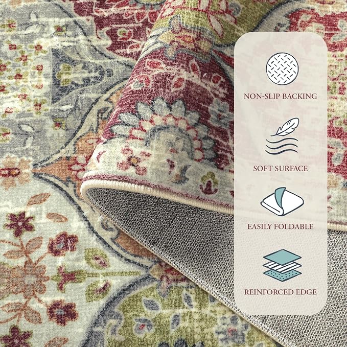 Lahome Moroccan Hallway Rug, 2x5 Soft Washable Kitchen Runner Rug Non Slip | - Image 7