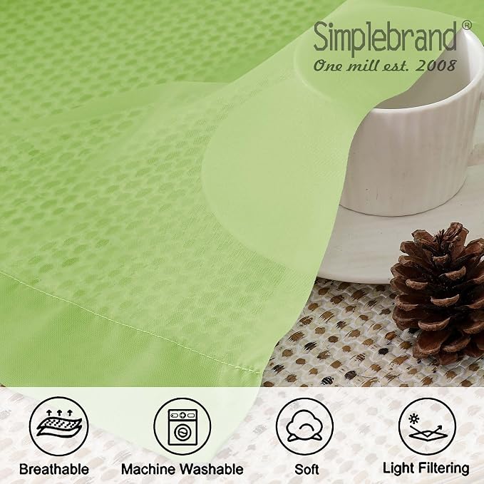 Simplebrand Lime Sheer Curtains 96 Inches Long, Light Filtering Rod Pocket - Image 7