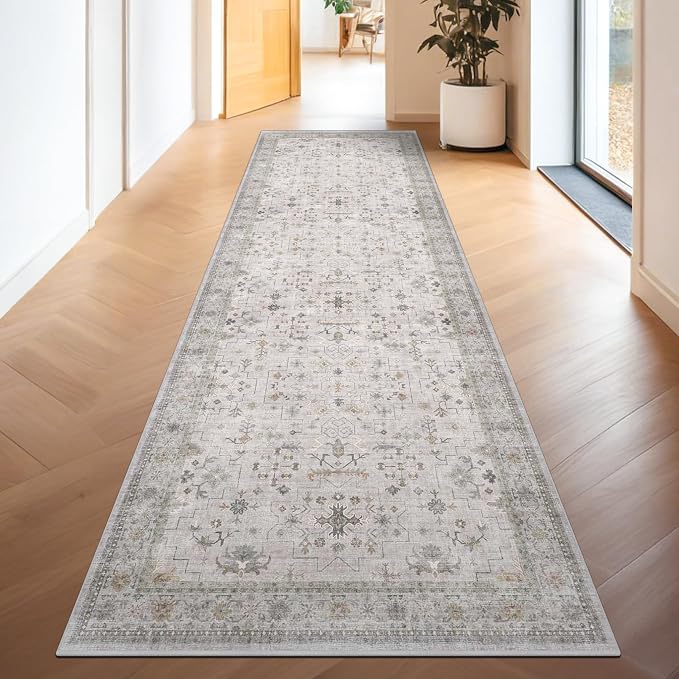 Hazo Haus Light Gray Kitchen Rug 12 ft Long by HazoHaus