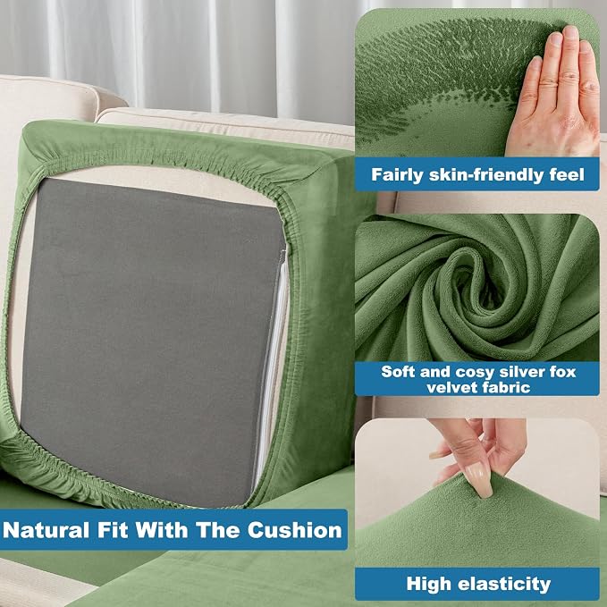 Couch Cover Stretch Velvet Sofa Cushion Cover 1-Piece - Image 5