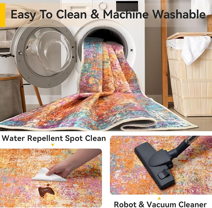 Washable Area Rugs 3'x5' Non-Slip Modern Abstract Soft - Image 5