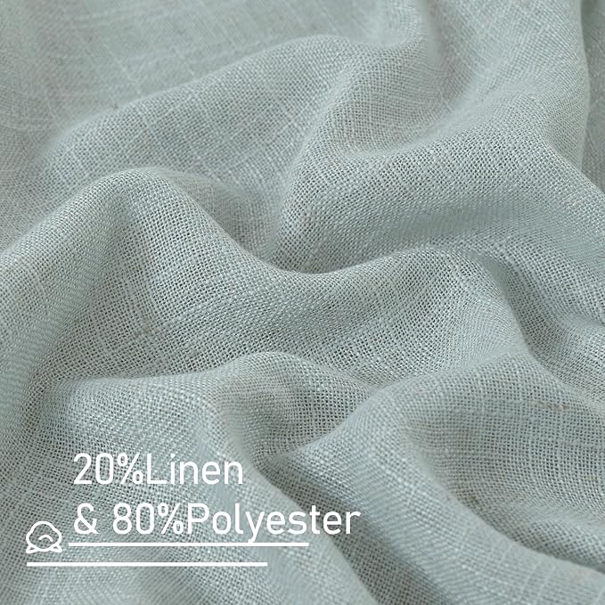 Linen Blended Curtains 72 inch for Bedroom, Linen Textured Light Filtering - Image 3