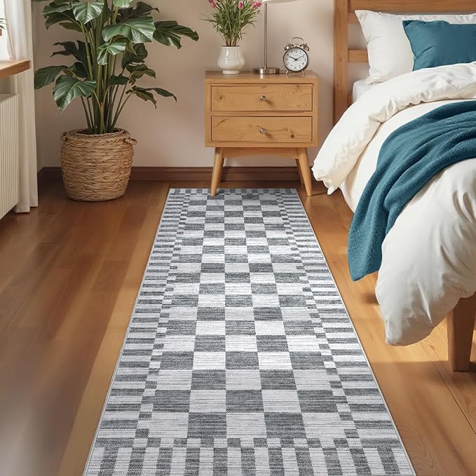 GarveeHome 2.5x8 Checkered Kitchen Runner Rug - Image 3