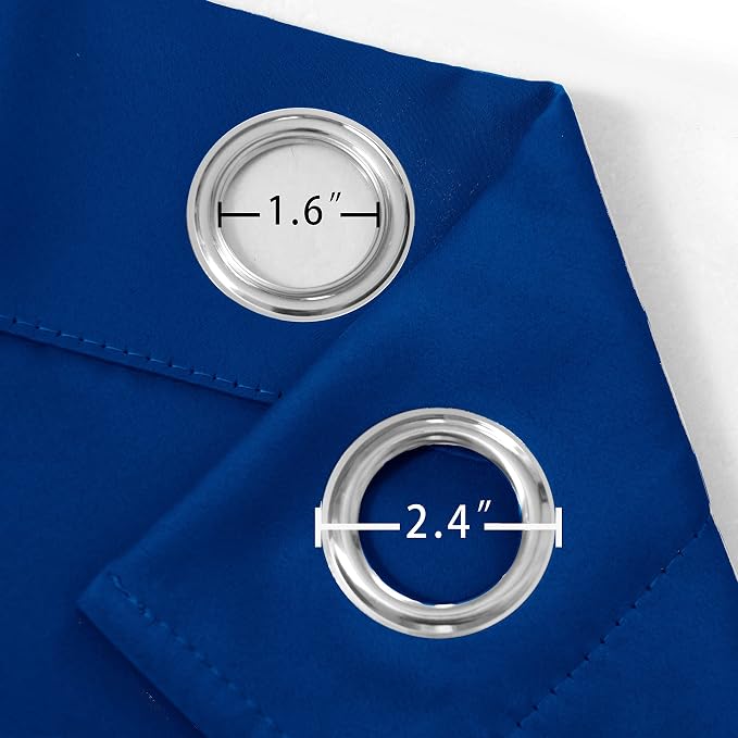 Blackout Curtains 52 x 95 inch/Royal Blue Curtains Set of 2 Panels/Thermal - Image 6