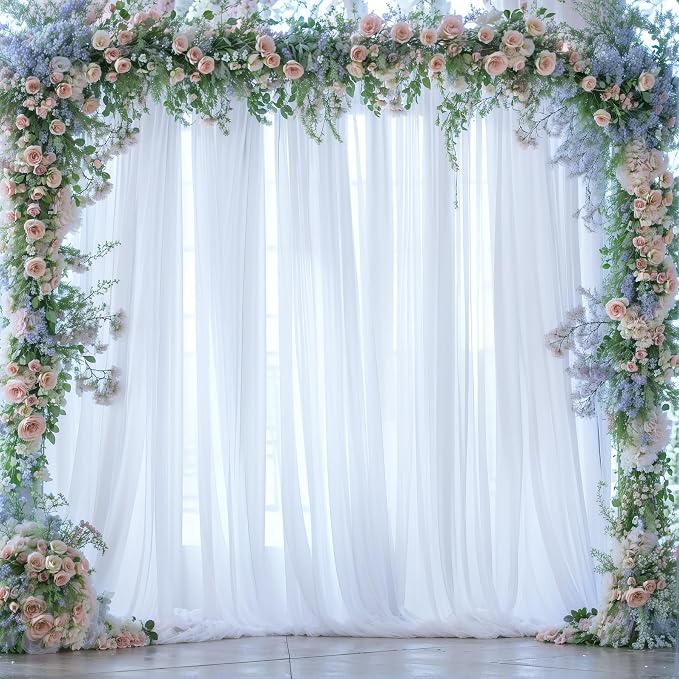 20ft x 15ft White Tulle Backdrop Curtain - Image 8