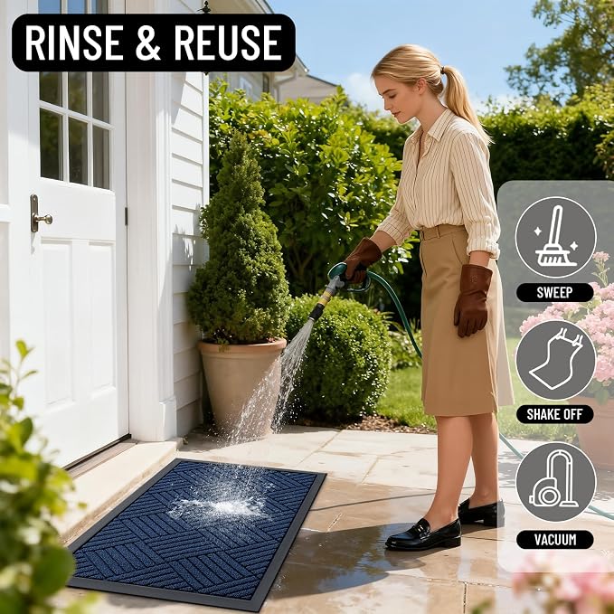 OLANLY Front Door Mat Outside Entrance 33x21, Heavy Duty Sturdy Natural Rubber - Image 7