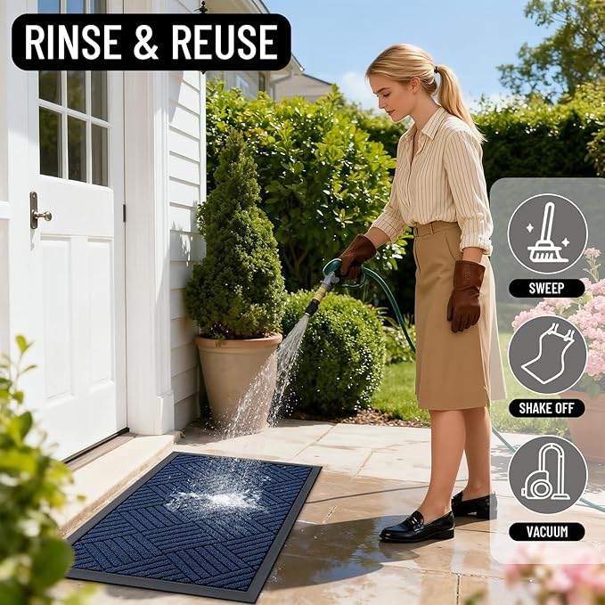 OLANLY Front Door Mat Outside Entrance 29.5x17, Heavy Duty Sturdy Natural - Image 8