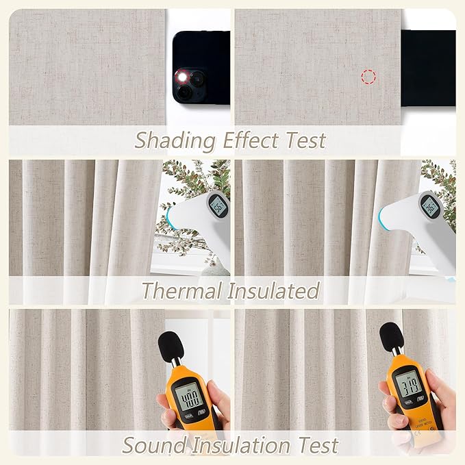 Guken 100% Blackout Curtains 108 Inch Length 2 Panels Set - Image 5