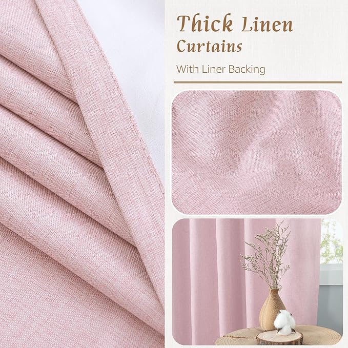 Linen Full Blackout Window Curtains - Image 7