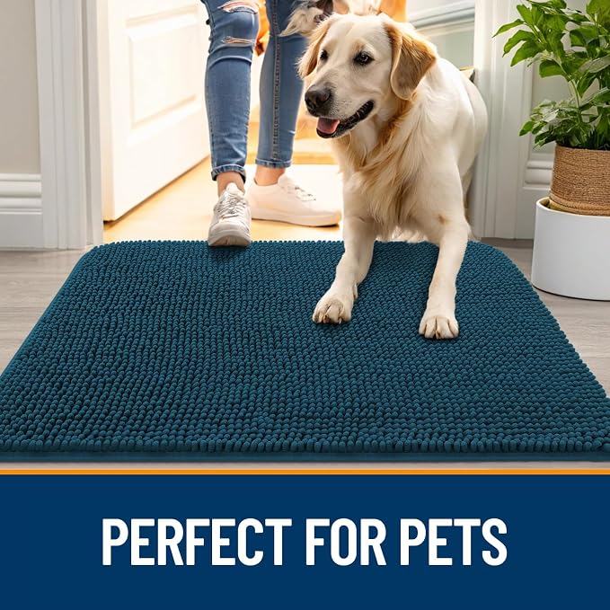 OLANLY Dog Door Mat for Muddy Paws 47x17, Super Absorbent Chenille Mud Mat | - Image 6