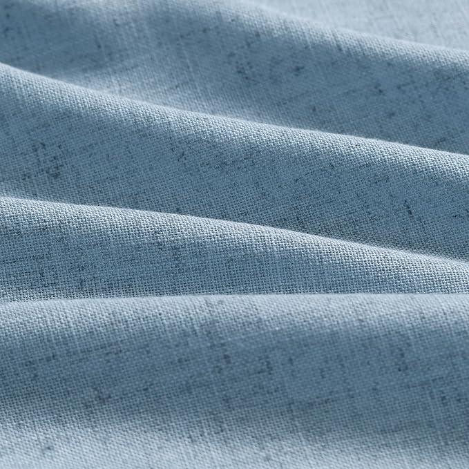 Nanspring Dusty Blue Linen Back Tab Curtains 94 Inch Length - Image 6