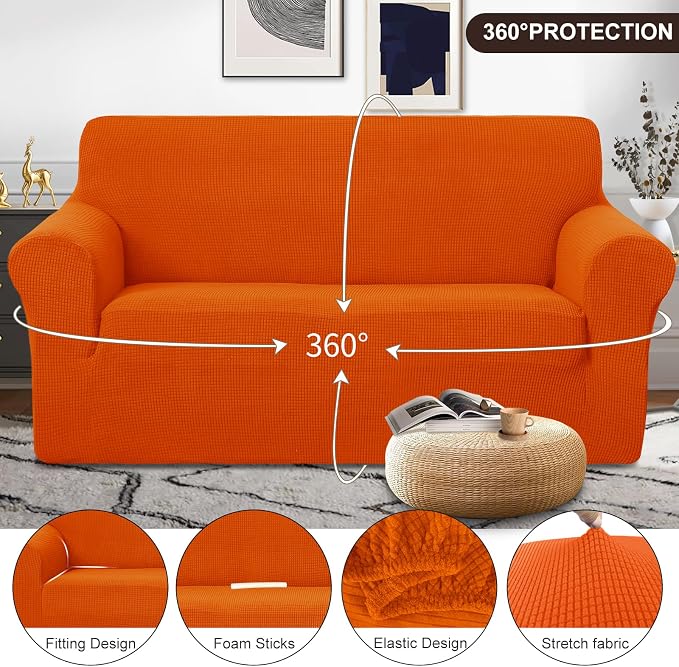 U-NICE HOME Loveseat Cover Stretch Couch Cover Sofa Slipcover, 1-Piece Sofa - Image 3