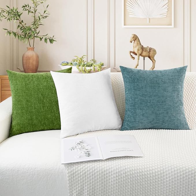 CaliTime Decorative Couch Throw Pillow Covers 22 X 22 Inches True White | Pack - Image 5
