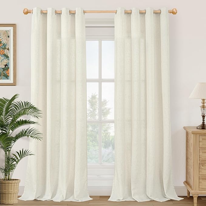 YoungsTex Extra Long Linen Curtains 95 Inch Length by YoungsTex