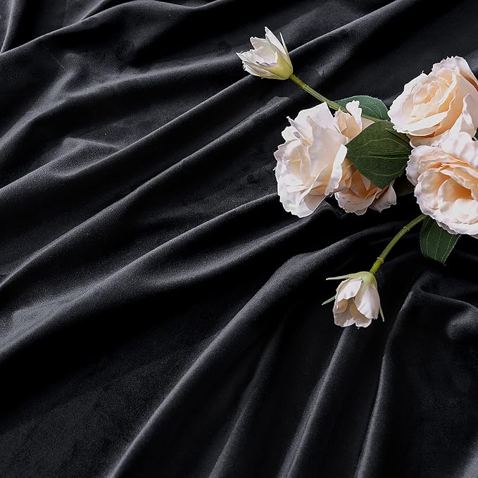 MIULEE Black Velvet Curtains 90 inches 2 Panels - Image 4