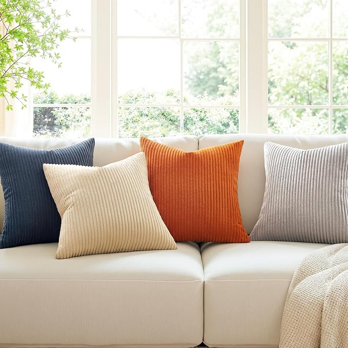 Topfinel Pack of 4 Decorative 22x22 Inch Velvet Pillow Covers Boho Couch Throw - Image 3
