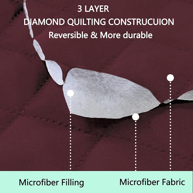 Reversible Loveseat Sofa Covers Couch Cover Furniture Protector - Image 3