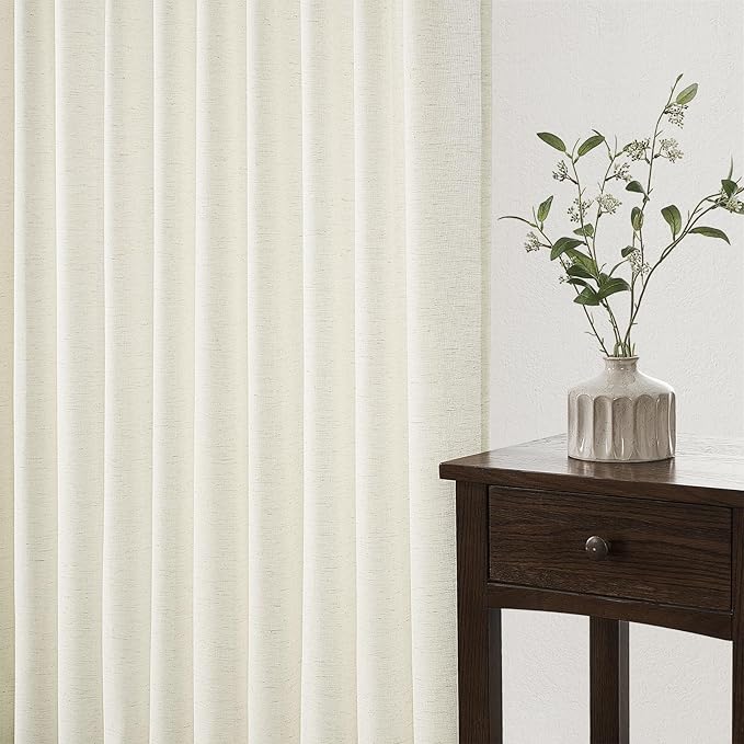 Topfinel Pinch Pleated Curtains 90 Inches Long 2 Panels Set, Natural Cream Semi - Image 5