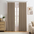 Cappuccino Pinch Pleated 60 Inch Wide Curtains 60 x 95, Thermal Insulated Noise by KEQIAOSUOCAI