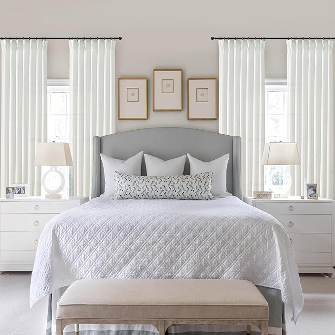 PleatedDrapes Light Filtering Pure White Curtains 84 Inches Long - Image 7