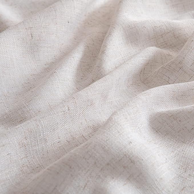 MIULEE Natural White Linen Curtains 52x78 Inch Length 2 Panels - Image 4