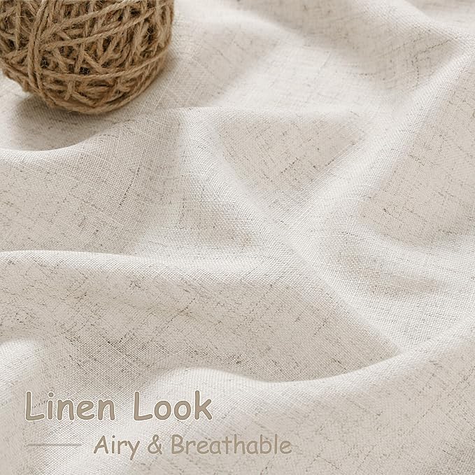 Nanspring Pearl White Linen Curtains 84 Inches Long - Image 4