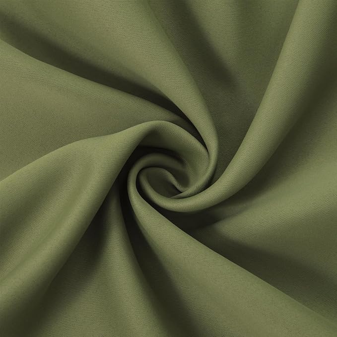 Blackout Curtains 52 x 45 inch/Olive Green Curtains Set of 2 Panels/Thermal - Image 5
